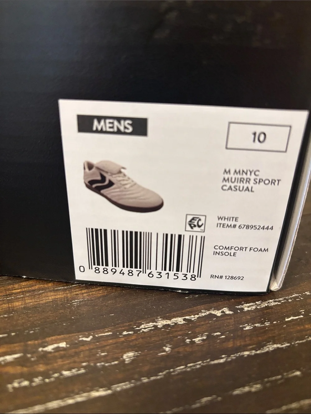 Madden NYC Men’s White Sneakers with Black Side Stripe size 10
